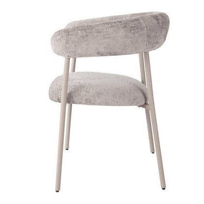 Sedia MALUA rivestita grigio scuro con gambe color crema