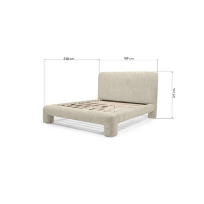 ROLLAND Letto Imbottito 160x200 cm Grigio Chiaro