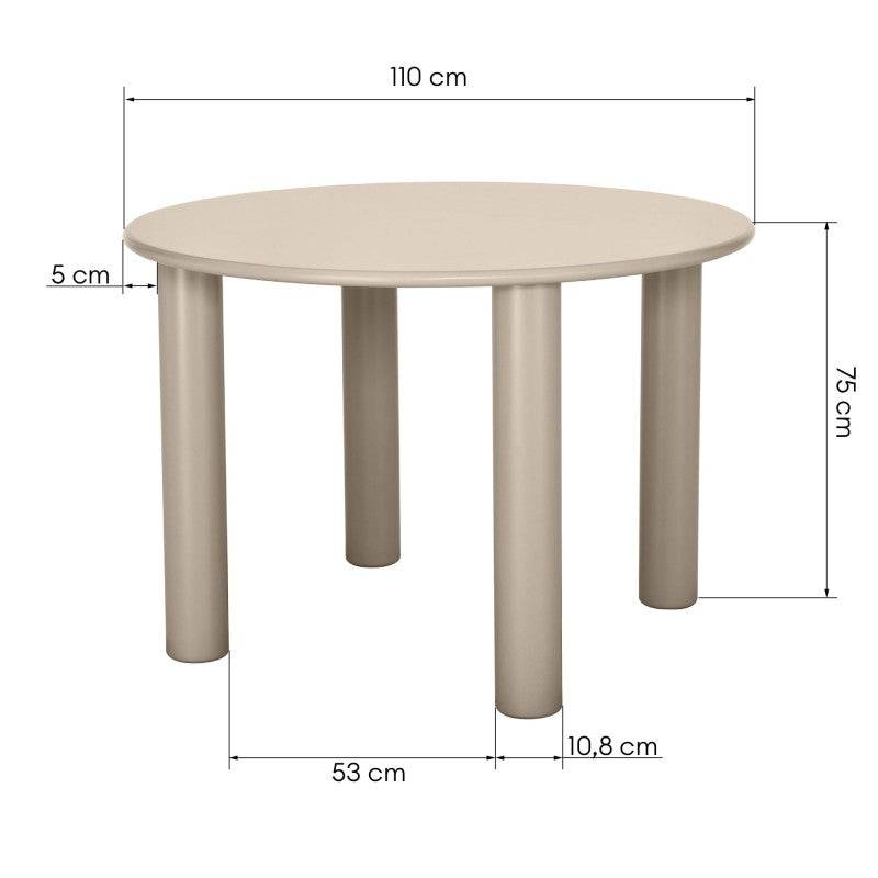 Tavolo Rotondo OKIJ Beige Scuro Diametro 110 cm