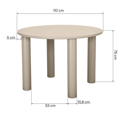 Tavolo Rotondo OKIJ Beige Scuro Diametro 110 cm
