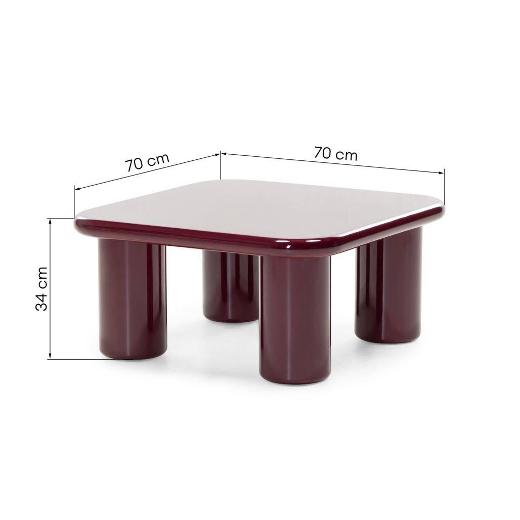 Couchtisch MURIEN 70 cm, Bordeaux/Kirsche