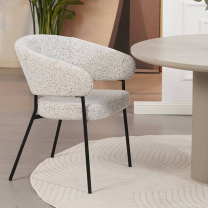 Sedia AMUL rivestita, seduta beige/gambe nere