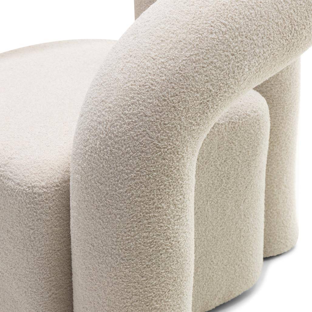 Gepolsterter Sessel SELLEL, hellbeige, Bouclé