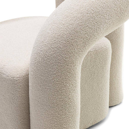 Gepolsterter Sessel SELLEL, hellbeige, Bouclé