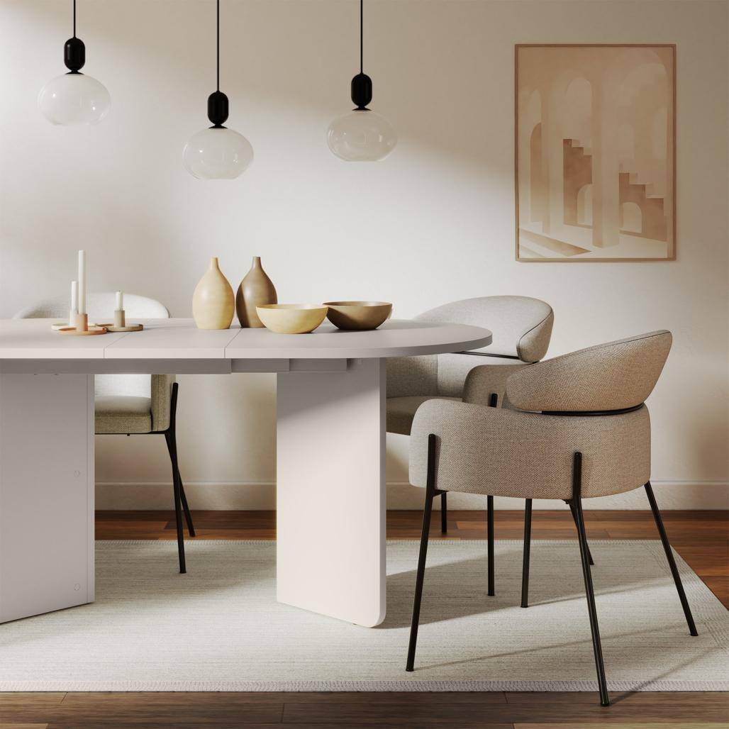 Ausziehtisch MADERICK 140-200 cm, oval, Kaschmir