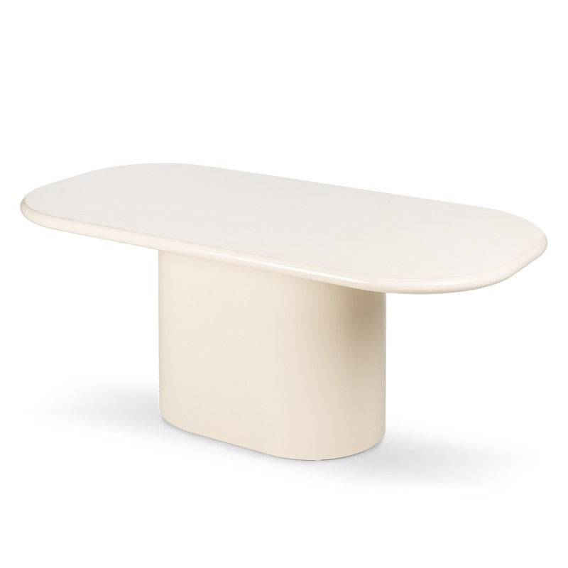 MOMAS Tavolo da pranzo 180 cm beige chiaro lucido