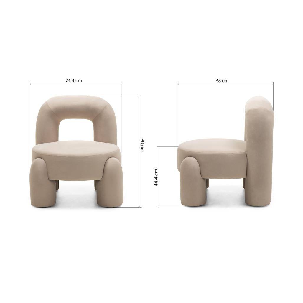 Loungesessel LUCCA hellbeige Samt