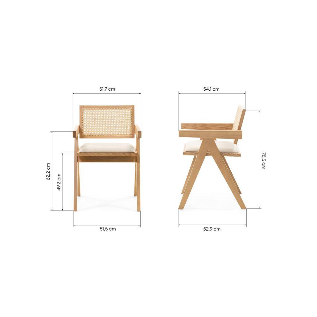 Sedia in legno RENE, intreccia viennese, naturale/beige