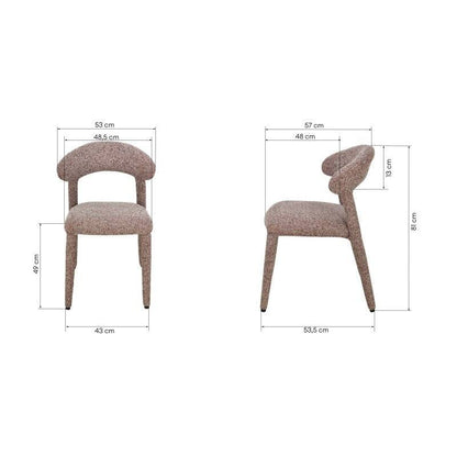 Sedia imbottita IROKIH, melange beige e bordeaux