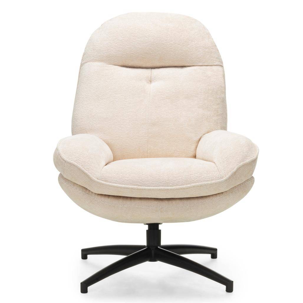 Drehbarer Sessel MERANO beige mit Hocker