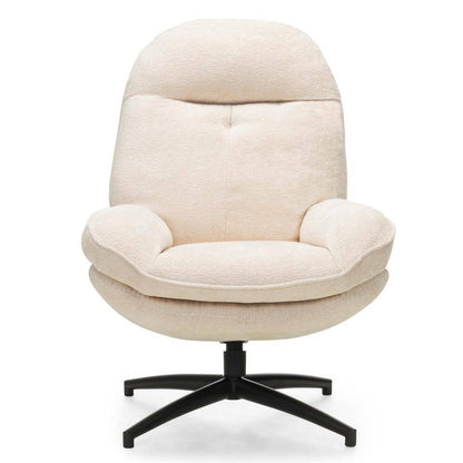 Drehbarer Sessel MERANO beige mit Hocker