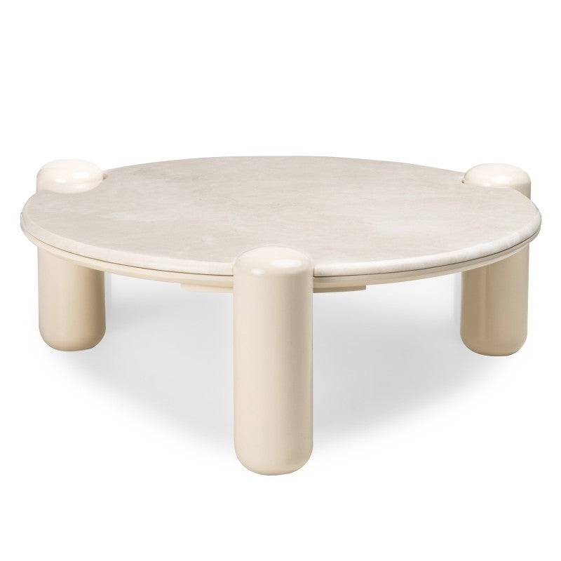 Tavolino da caffè NORREL 86 cm, beige/marmo