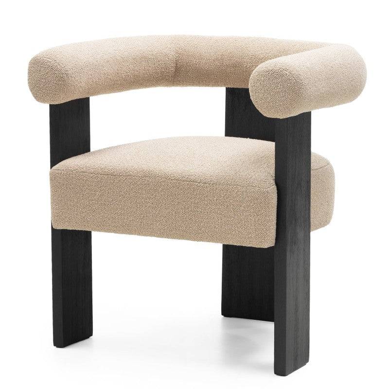 Sedia imbottita MARGARET Beige/Nero