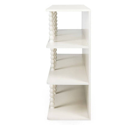 Scaffale basso PERLEN bianco, supporti a sfera