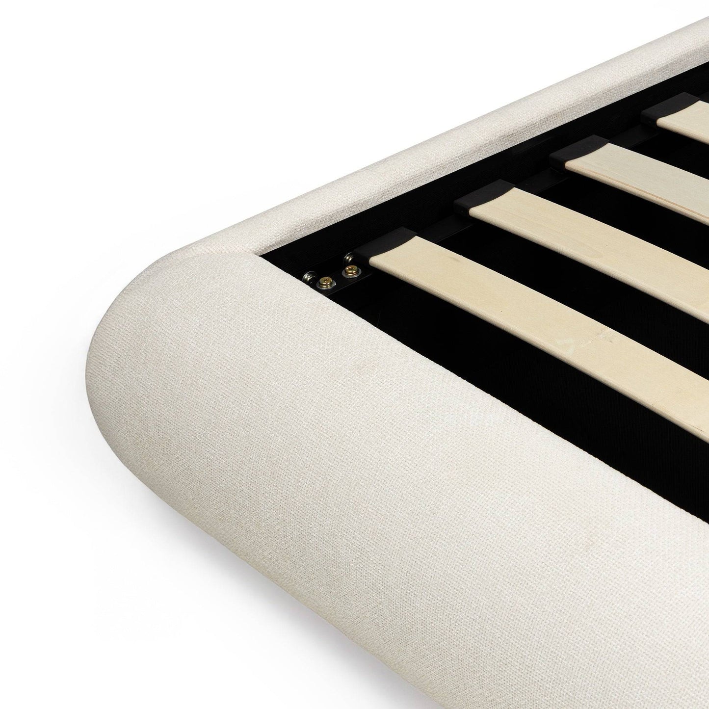 Letto imbottito LUMIN 160x200 cm, beige chiaro