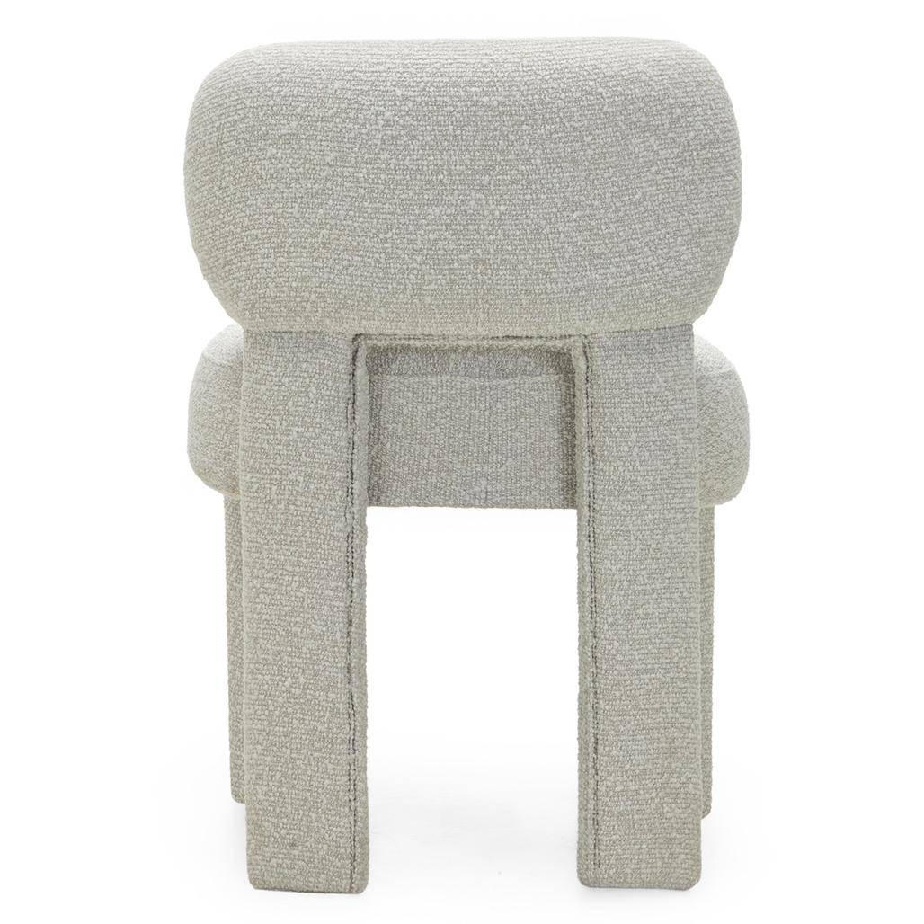 Sedia imbottita SAMMA, beige e grigio, bouclé