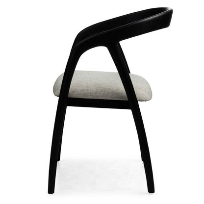 Sedia ONDE, nero/beige chiaro, teak