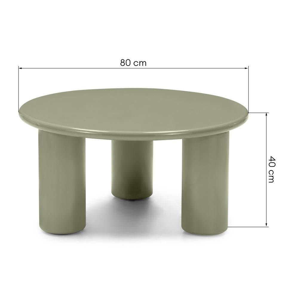 Tavolino Caffè LECREL 80 cm, oliva, lucido