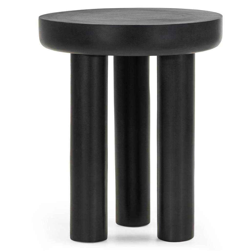 Beistelltisch, rund, schwarz, 50 cm LANG