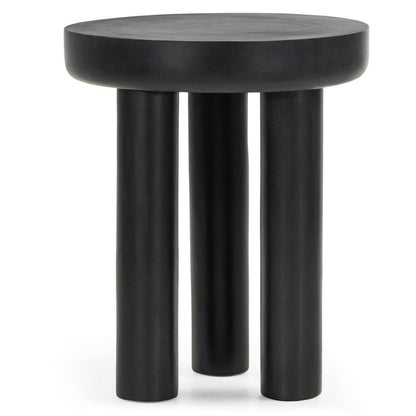 Beistelltisch, rund, schwarz, 50 cm LANG