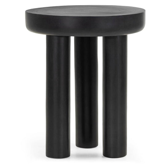 50 cm LONG, round, black side table