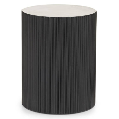Tavolino laterale RYU 35 cm, nero, rigato
