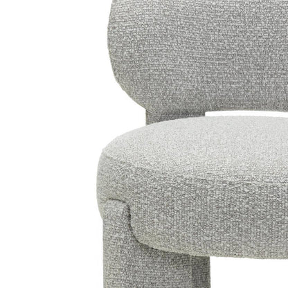 Sedia imbottita SAMMA, grigio, bouclé, forme arrotondate