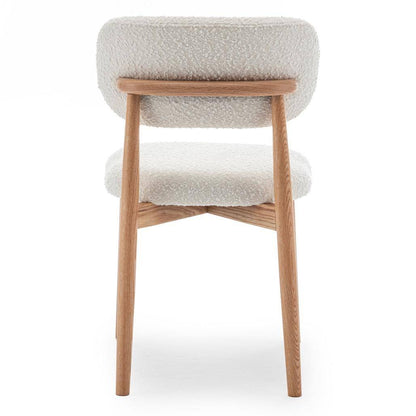 Gepolsterter Stuhl MIA, weiß, Bouclé/Eiche