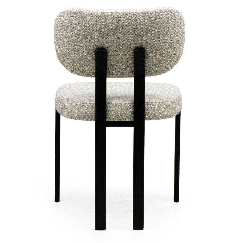 Poltrona FLARA rivestita beige chiaro gambe nere