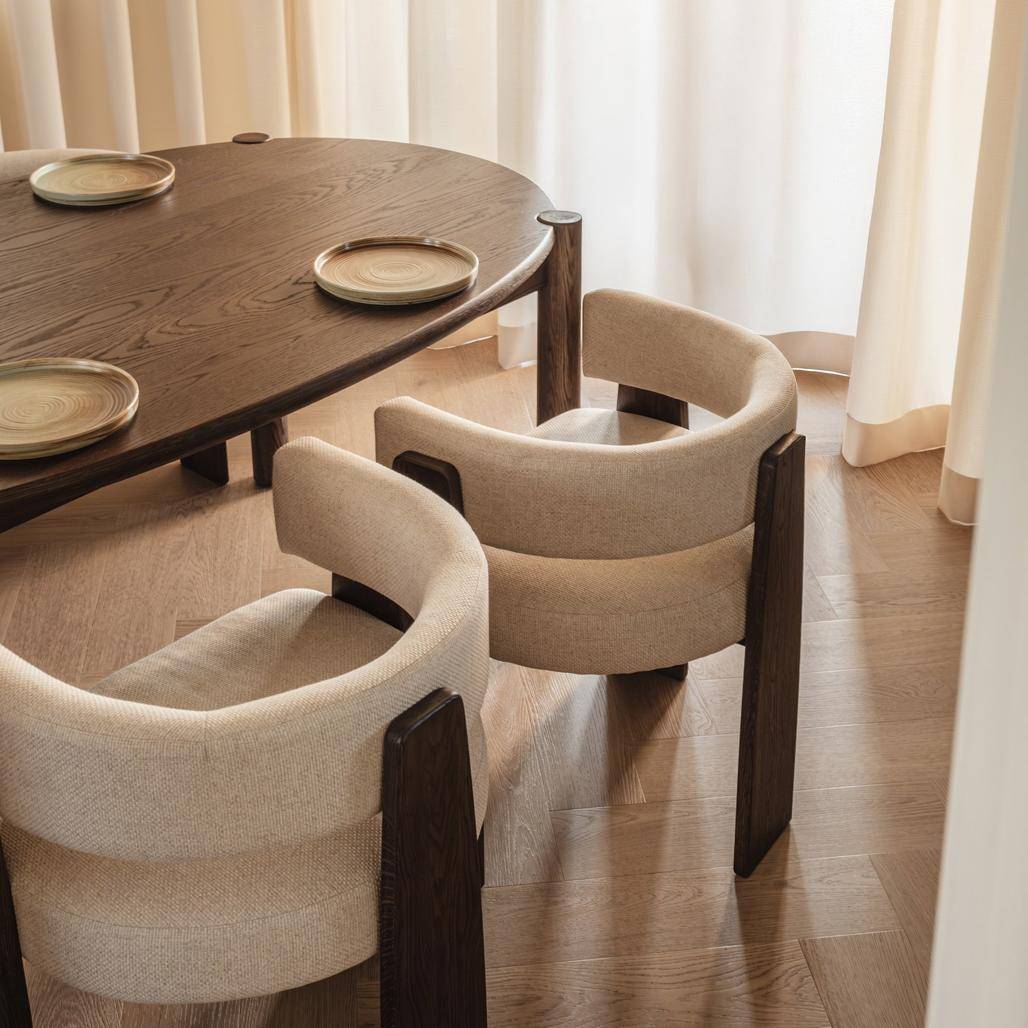 Sedia da Pranzo MOCHA Beige e Rovere Mocha