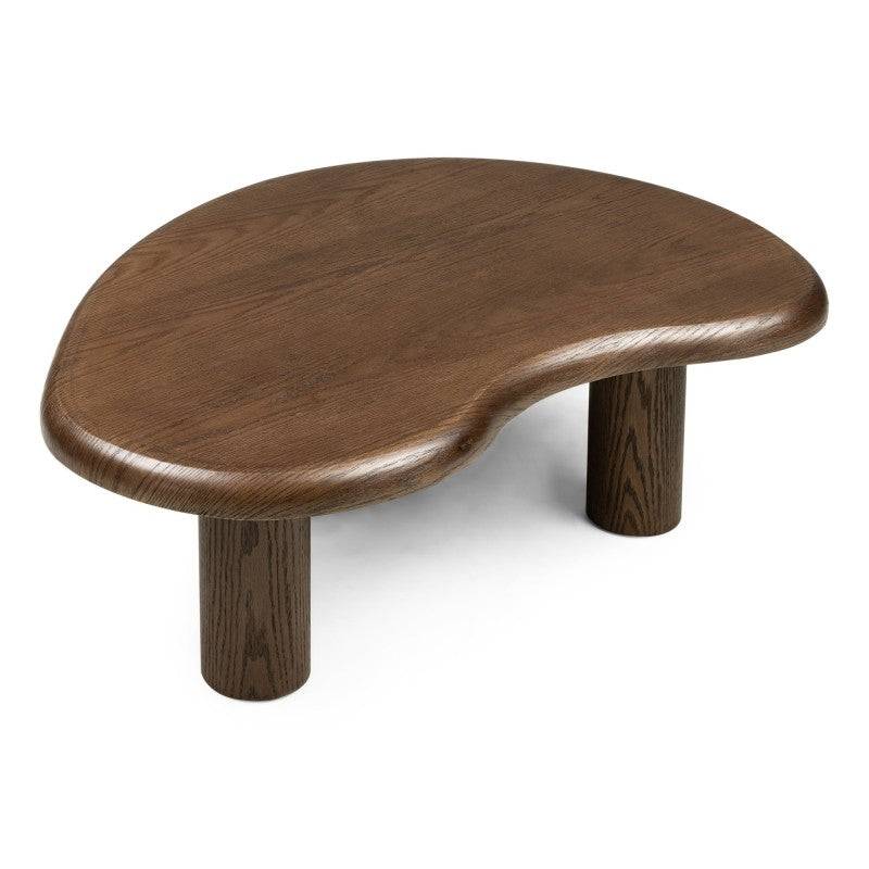 Set di tavolini WALNUT rovere scuro forme arrotondate