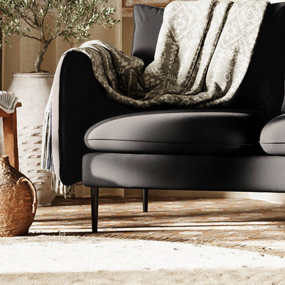 Ecksofa POSH P Schwarz - Stahl