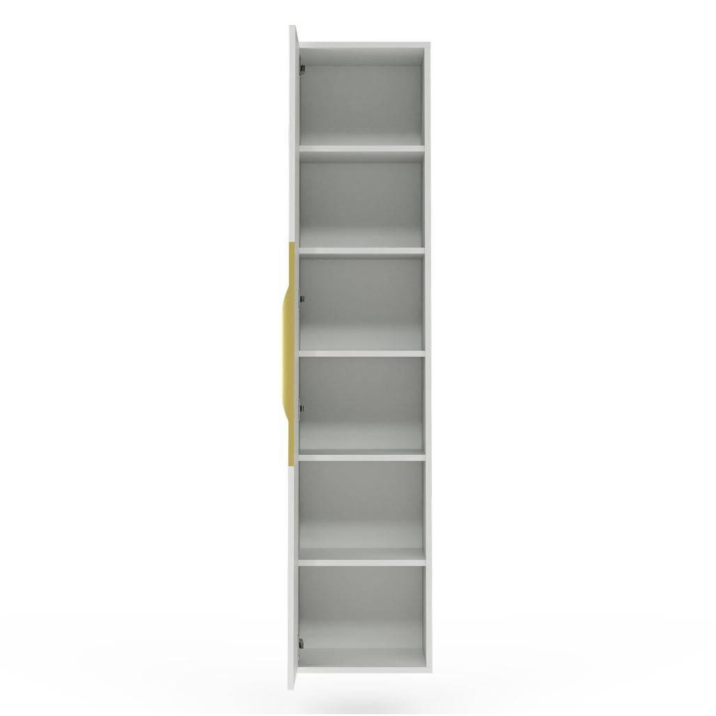 Mobile bagno ANVERS, rigato, maniglia oro, bianco