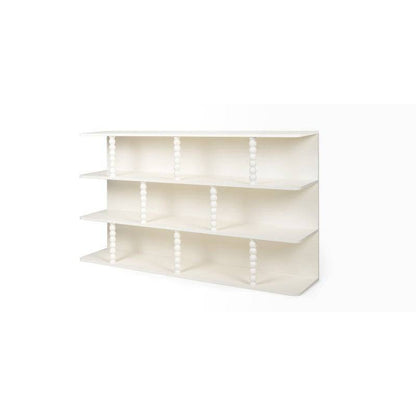 Scaffale basso PERLEN bianco, supporti a sfera