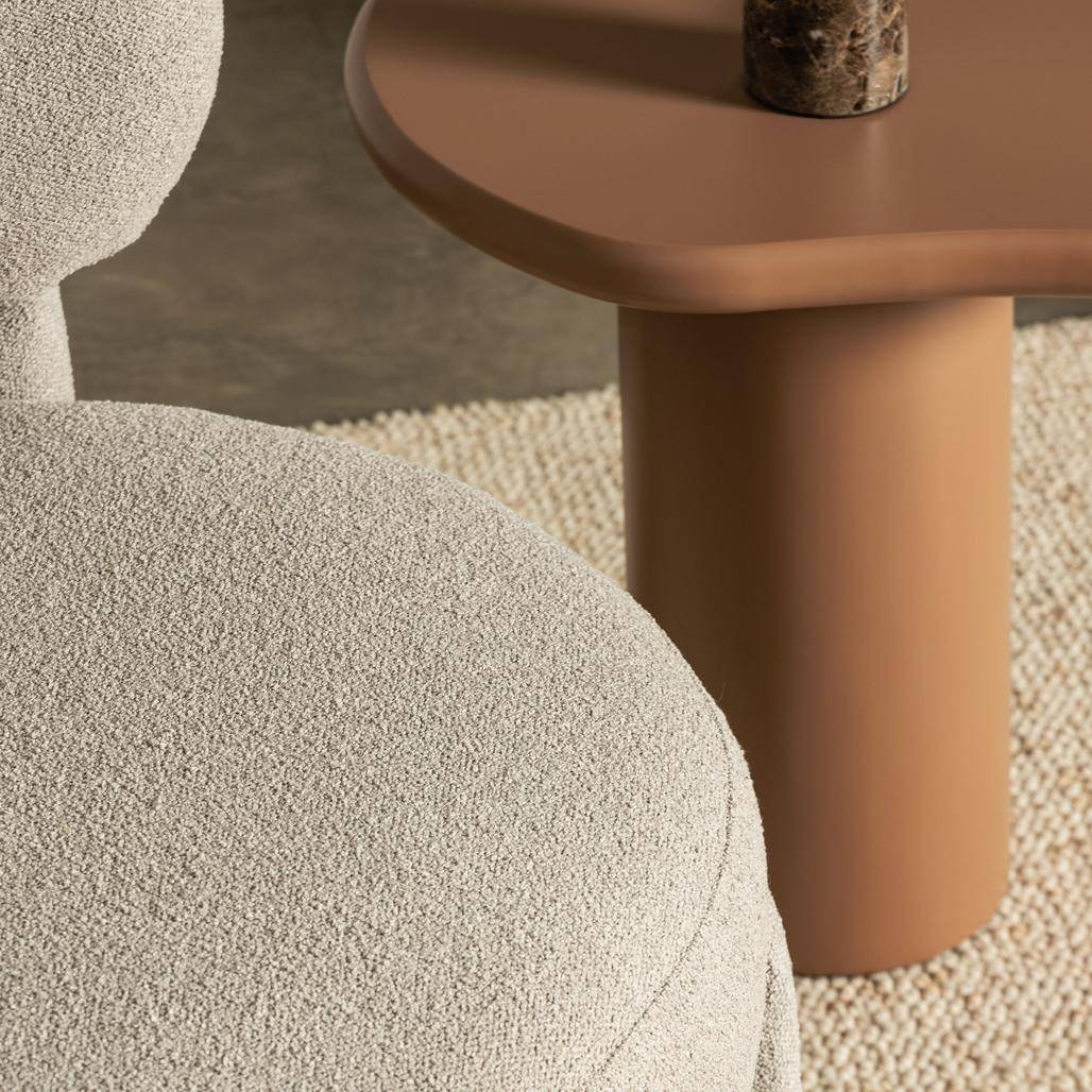 Poltrona imbottita SAMMA, grigio-beige, bouclé