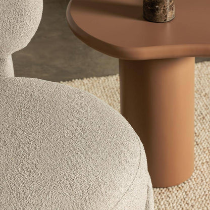 Poltrona imbottita SAMMA, grigio-beige, bouclé