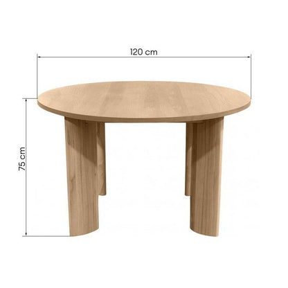 Tavolo INDO rotondo 120 cm, crema e bianco