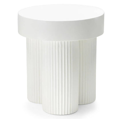 Tavolino RIGATO 45 cm, tondo, bianco, rigato