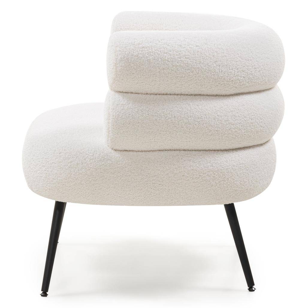 Poltrona MAGNIFIQUE avorio, forme arrotondate, gambe nere