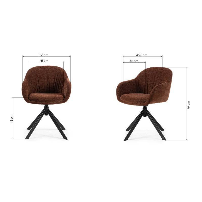 Poltrona Girevole AIRO - Marrone e Rosso