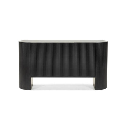 Kommode NOIR schwarz mit gerillter Oberfläche
