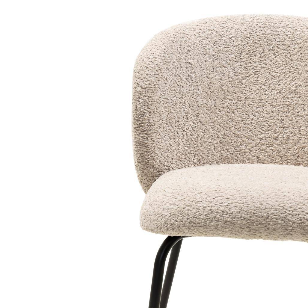 Esszimmerstuhl LUEUR, beige, schwarze Beine