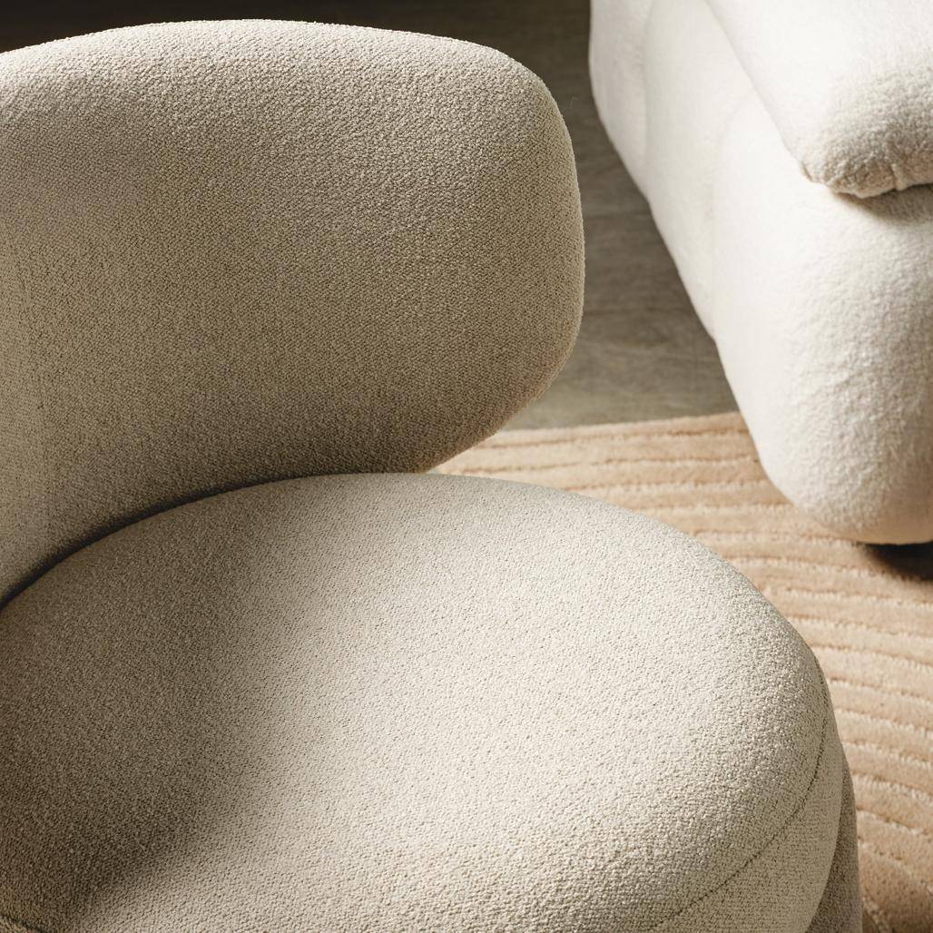 Poltrona imbottita SELENE, beige, bouclé
