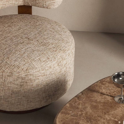 Loungesessel MARABELL, Beige-Grau/Nussbaum