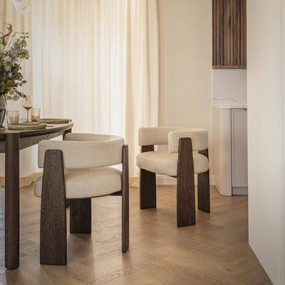Sedia da Pranzo MOCHA Beige e Rovere Mocha