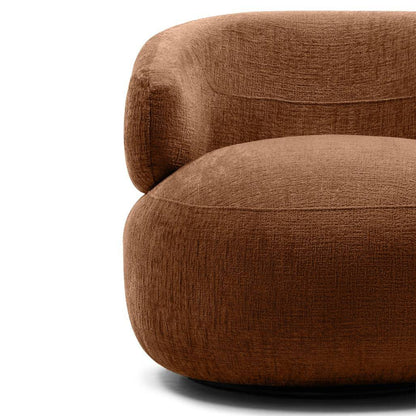 Poltrona girevole ORIEL, rame, forme arrotondate