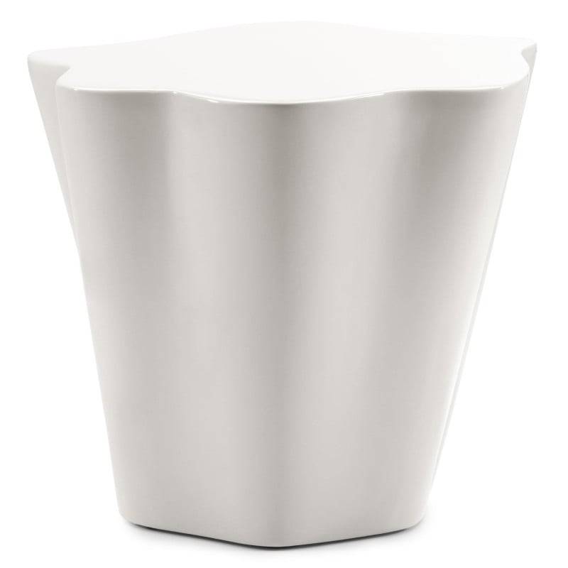 Tavolino Laterale FIOR 49 cm, Grigio-Beige, Lucido