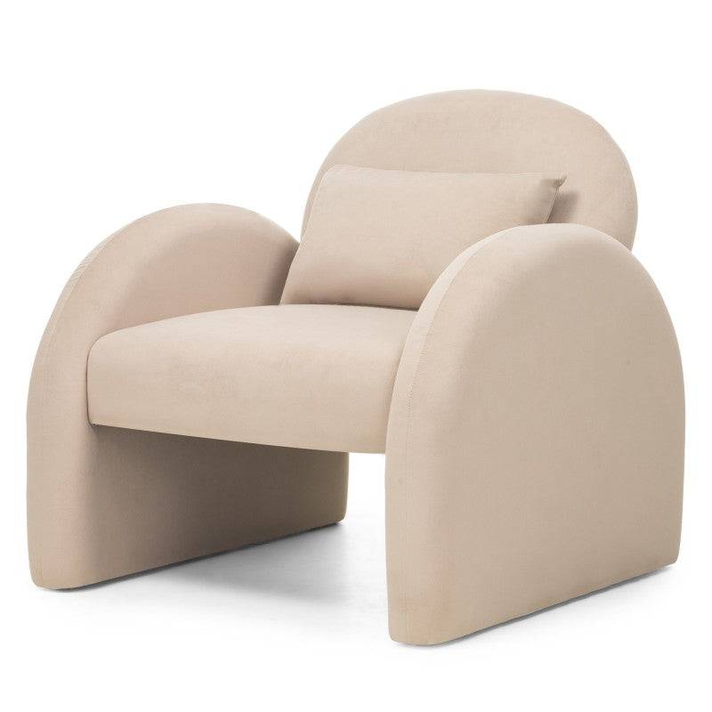 Loungesessel JADA hellbeige Samt