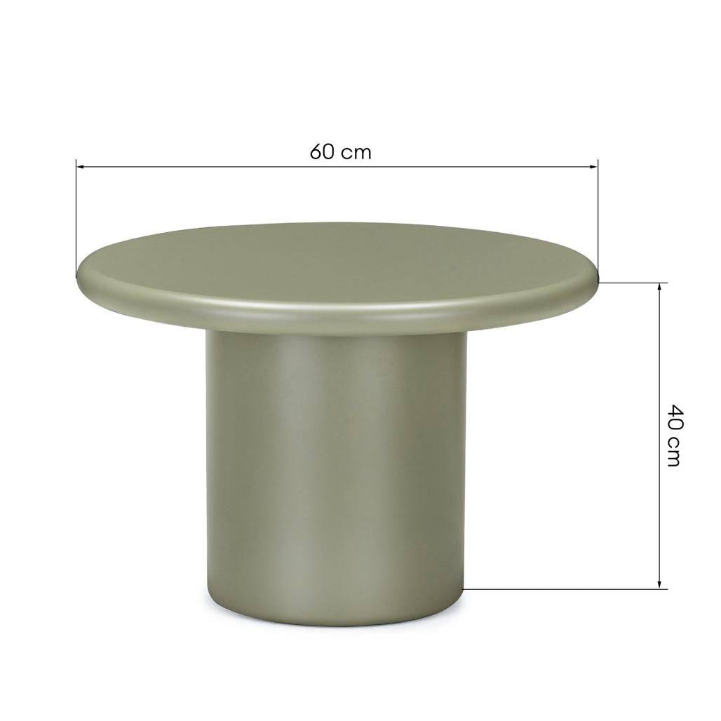 Tavolino da caffè 60 cm HARP, verde oliva, opaco
