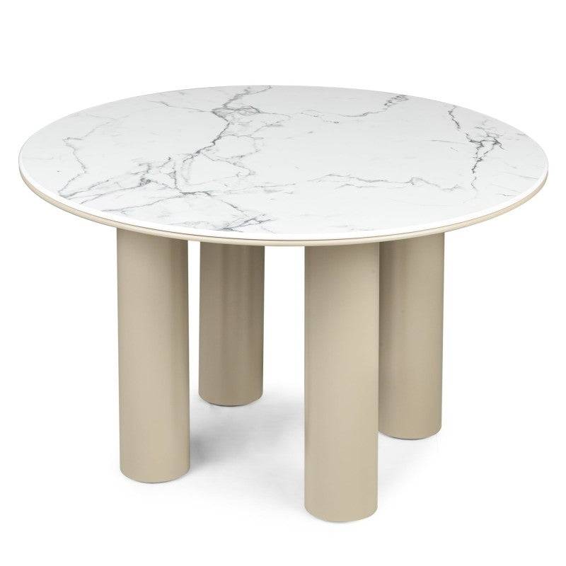 BEJRO Tavolo da Pranzo 120 cm Rotondo Beige Scuro